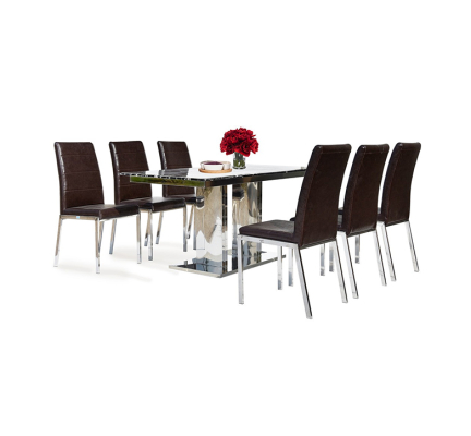 Bàn ghế ăn khung Inox